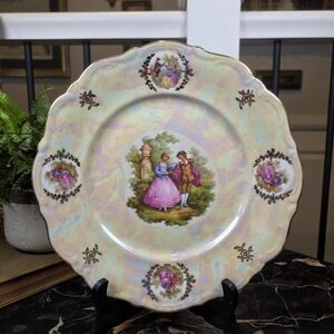VTG Winterling Bavaria Lusterware Cabinet Plate Fragonard Courting Couple 10.5"
